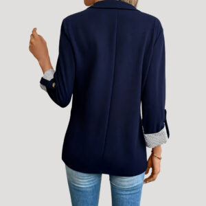 Alternative view of Classic Open Front Blazer with Striped Rolled Cuffs