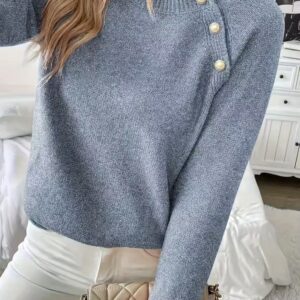 Alternative view of Womens Relaxed-fit Crew-neck Knit Sweater