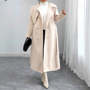 Alternative view of New Winter Womens Double-breasted Wool Coat With An Asymmetrical Collar