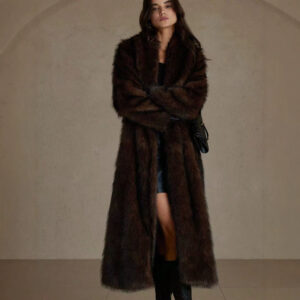 Alternative view of New Womens Long Faux Fur Coat For Fall And Winter
