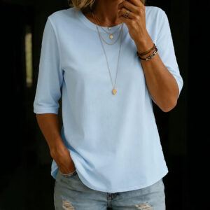 Alternative view of 3-piece T-shirt Set For Women Simple And Casual Solid Color Muji-style